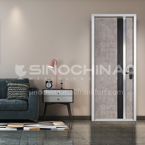 Ecological wear-resistant plate Aosta gray aluminum wooden door
